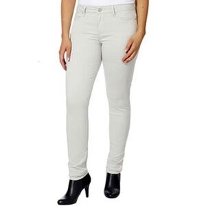 Calvin Klein Jeans Midrise Skinny Sateen Soft Pants Light Gray Captivate Size 12